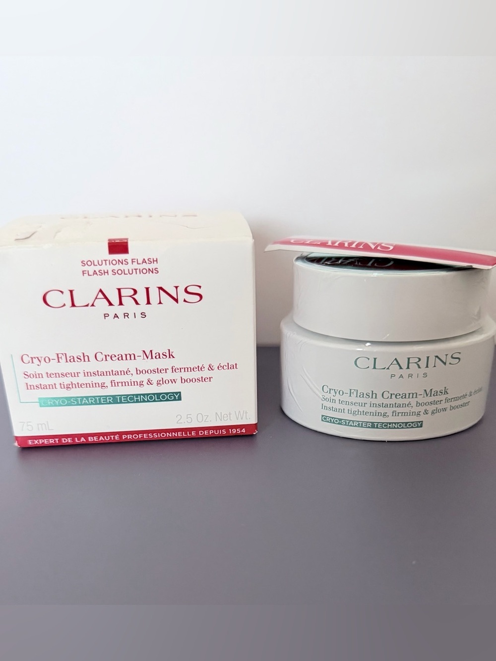 Clarins Cryo-Flash Cream-Mask 2.5 oz 75mL Sealed NIB Firming Glow Booster